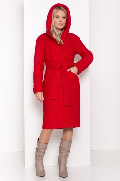 Пальто зима шерсть букле Анита 8320 Цвет: Красный 1
