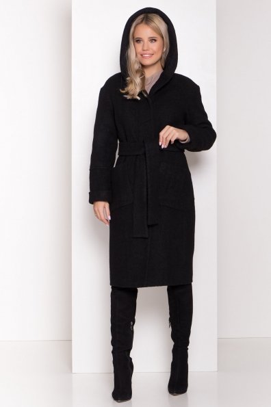 Пальто с капюшоном зимнее Анита 8327 Цвет: Черный