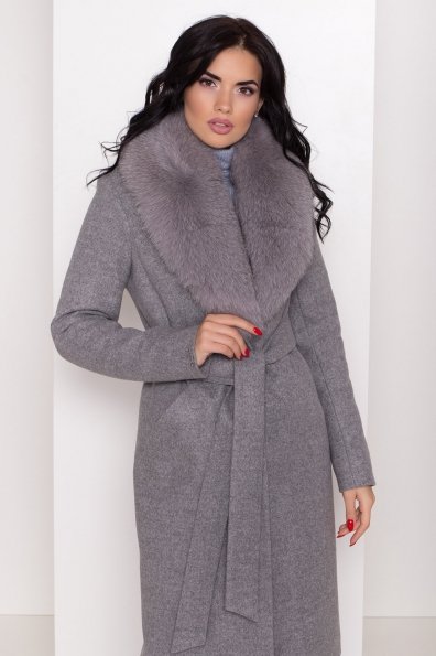Зимнее пальто полуприталенного кроя Мехико 8298 Цвет: Серый 1