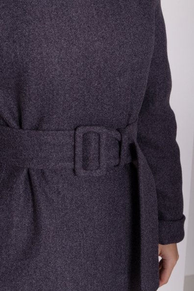Полуприталенное зимнее пальто серых тонов Лизи 8170 Цвет: Т.синий 543