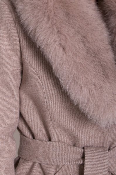 Кашемировое зимнее пальто с мехом Мехико 8361 Цвет: Бежевый меланж
