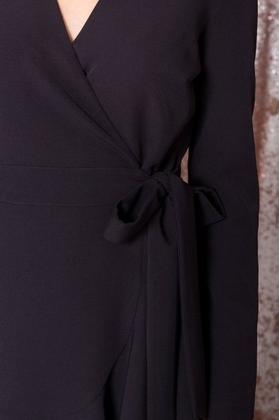 Однотонное платье на запах Фламенко 8336 Цвет: Черный