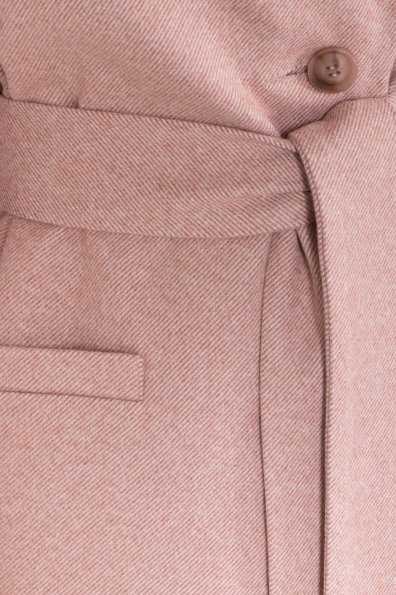 Зимнее утепленное пальто диагональ Вива 8243 Цвет: Бежевый