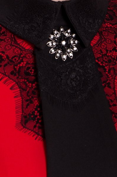 Платье-трапеция Вивьен 8512 Цвет: Красная/черная