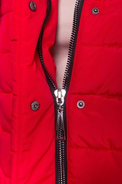 Зимний пуховик прямого кроя Лили Канада 8363 Цвет: Красный