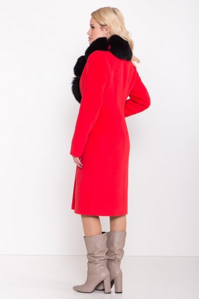 Зимнее пальто с меховым воротником Кареро 8439 Цвет: Красный