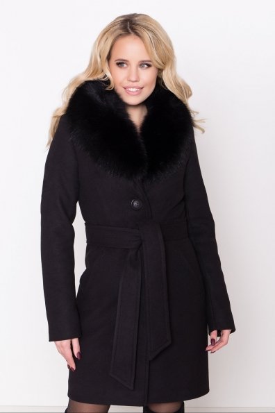 Зимнее пальто черного цвета Камила 8467 Цвет: Черный Н-1