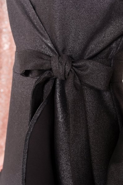 Нарядное платье на запах с рюшами Фламенко 8546 Цвет: Черный/серебро