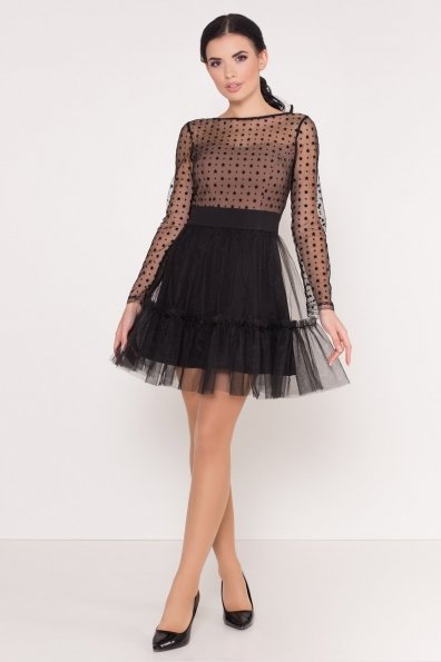 Платье  Мемфис 8525 Цвет: Чёрный/бежевый