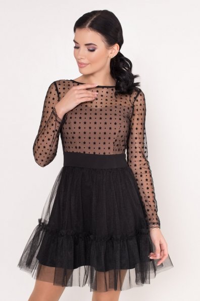 Платье  Мемфис 8525 Цвет: Чёрный/бежевый