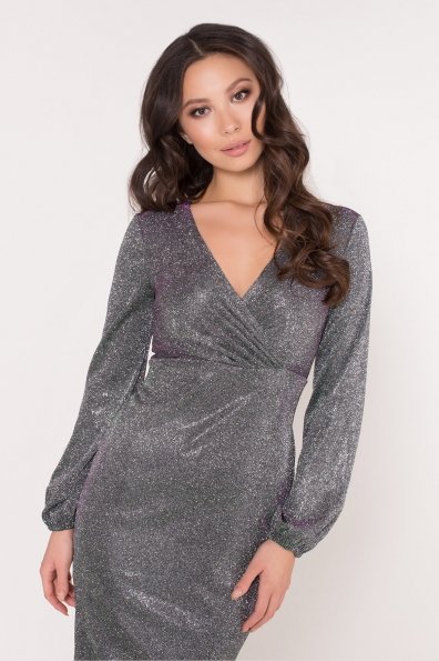 Платье Фаселис 8527 Цвет: Серебро/изумруд/розовый