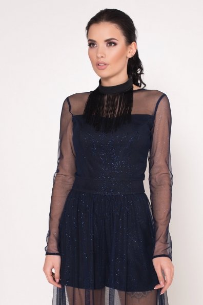 Платье-комбинезон Астия 8556 Цвет: Черный/т.синий/электрик