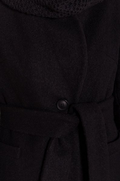 Удлиненное зимнее пальто с шарфом Вива макси 8354 Цвет: Черный
