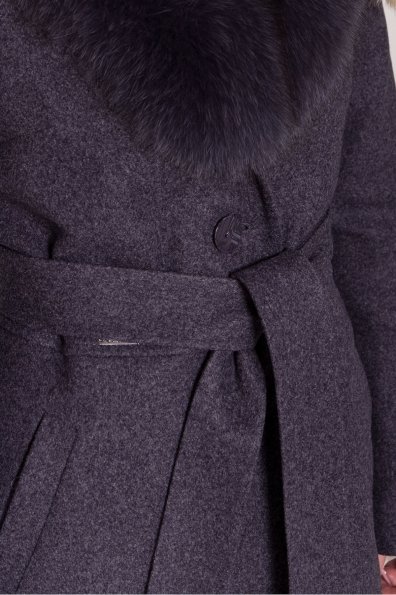 Зимнее пальто с натуральным меховым воротником Габриэлла 8214 Цвет: Т.синий 543