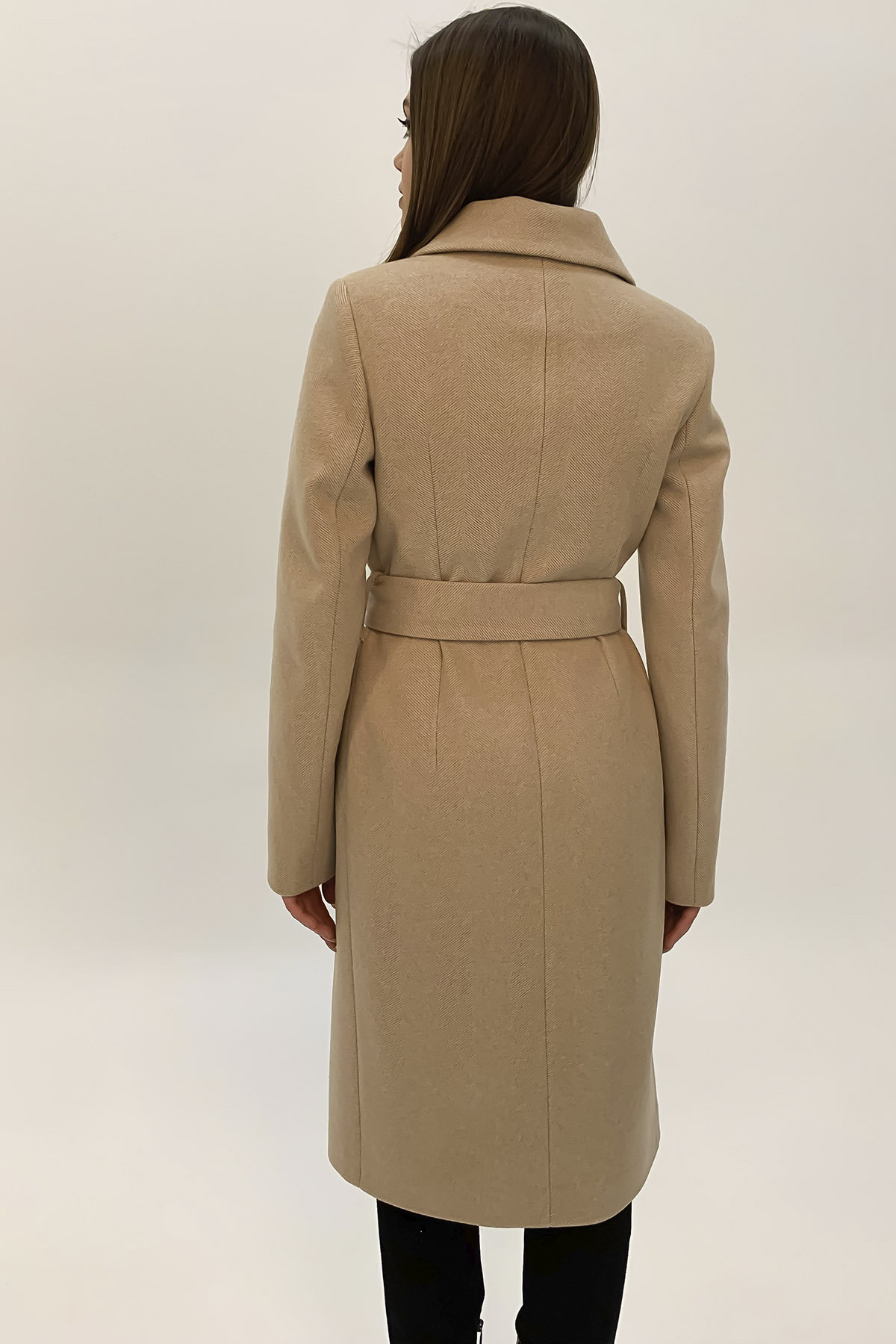 Элегантное пальто из кашемира Кареро 8771 АРТ. 45118 Цвет: Бежевый - фото 4, интернет магазин tm-modus.ru