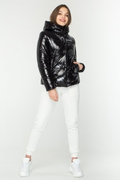 Короткая лаковая куртка Рито 8805 Цвет: Черный