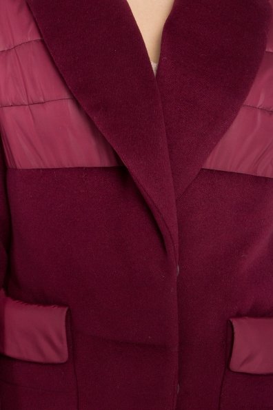 Комбинированное пальто Лакс 8830 Цвет: Марсала