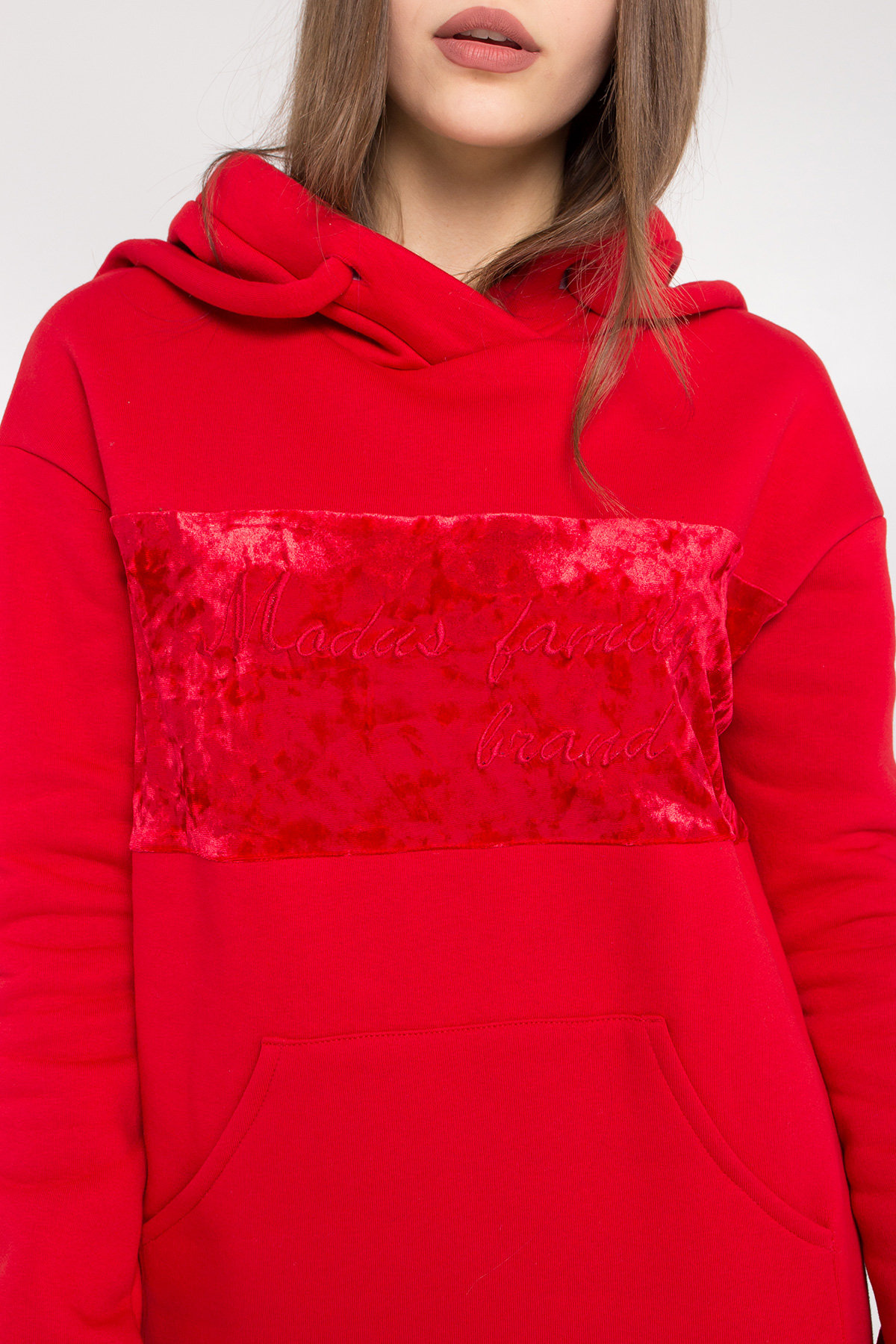 Платье худи Томми 8703 АРТ. 45100 Цвет: Красный/красный - фото 5, интернет магазин tm-modus.ru