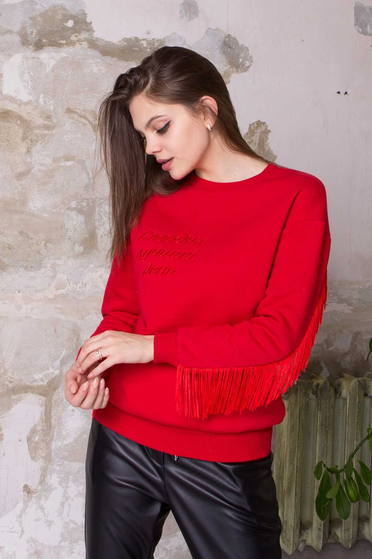 вязаные женские свитера Стильный свитшот из трикотажа Джава 8706