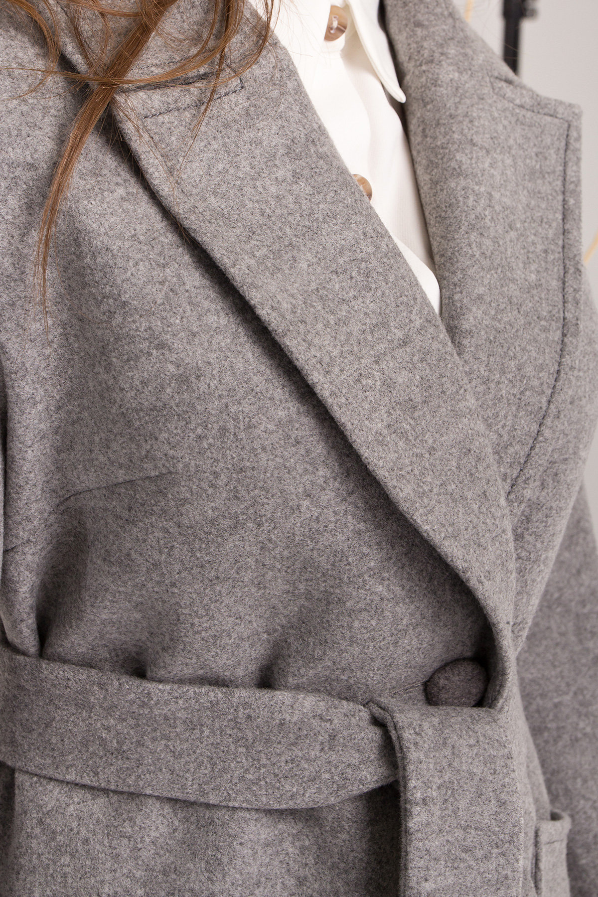 Пальто Вейсона 8801 АРТ. 45139 Цвет: Серый меланж - фото 5, интернет магазин tm-modus.ru