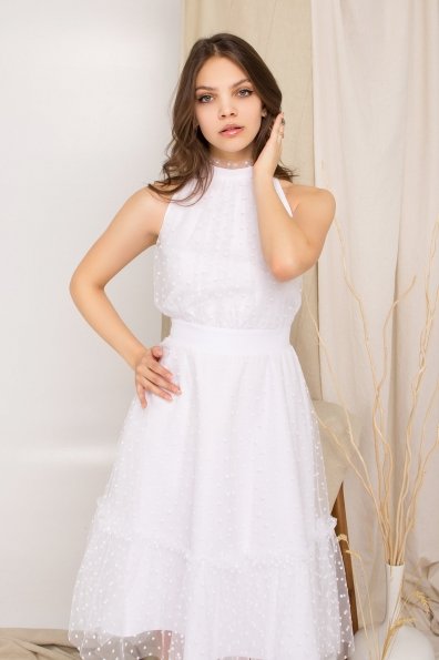 Платье Агния 8998 Цвет: Белый/белый