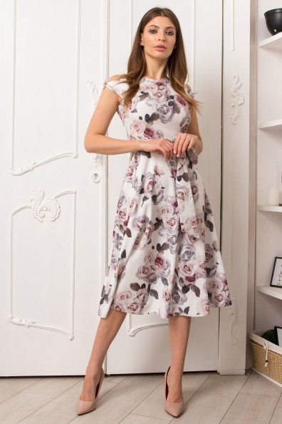Платье Жане 9097 Цвет: Розы молоко/пудра/розовый