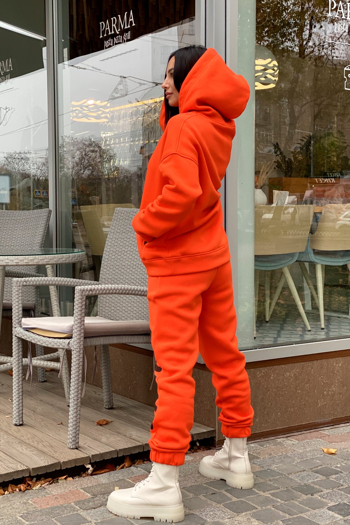 МДС трикотаж 3х нитка с начесом костюм 9986 АРТ. 46349 Цвет: Оранжевый - фото 5, интернет магазин tm-modus.ru