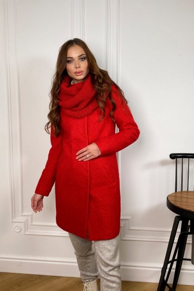 Пальто зима шерсть букле Фортуна 8508 Цвет: Красный