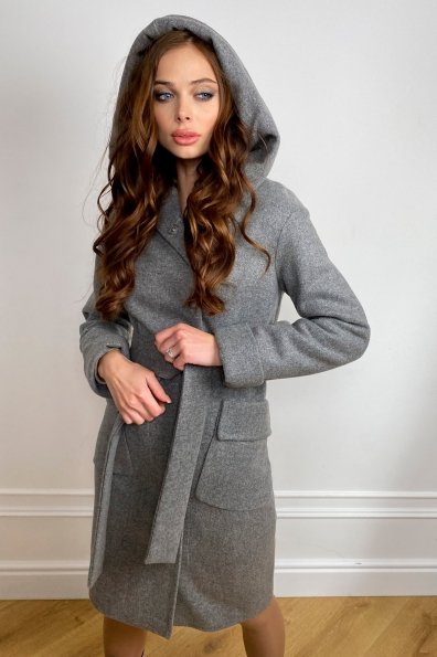 Пальто зима с капюшоном Анджи 5476 Цвет: Серый 18