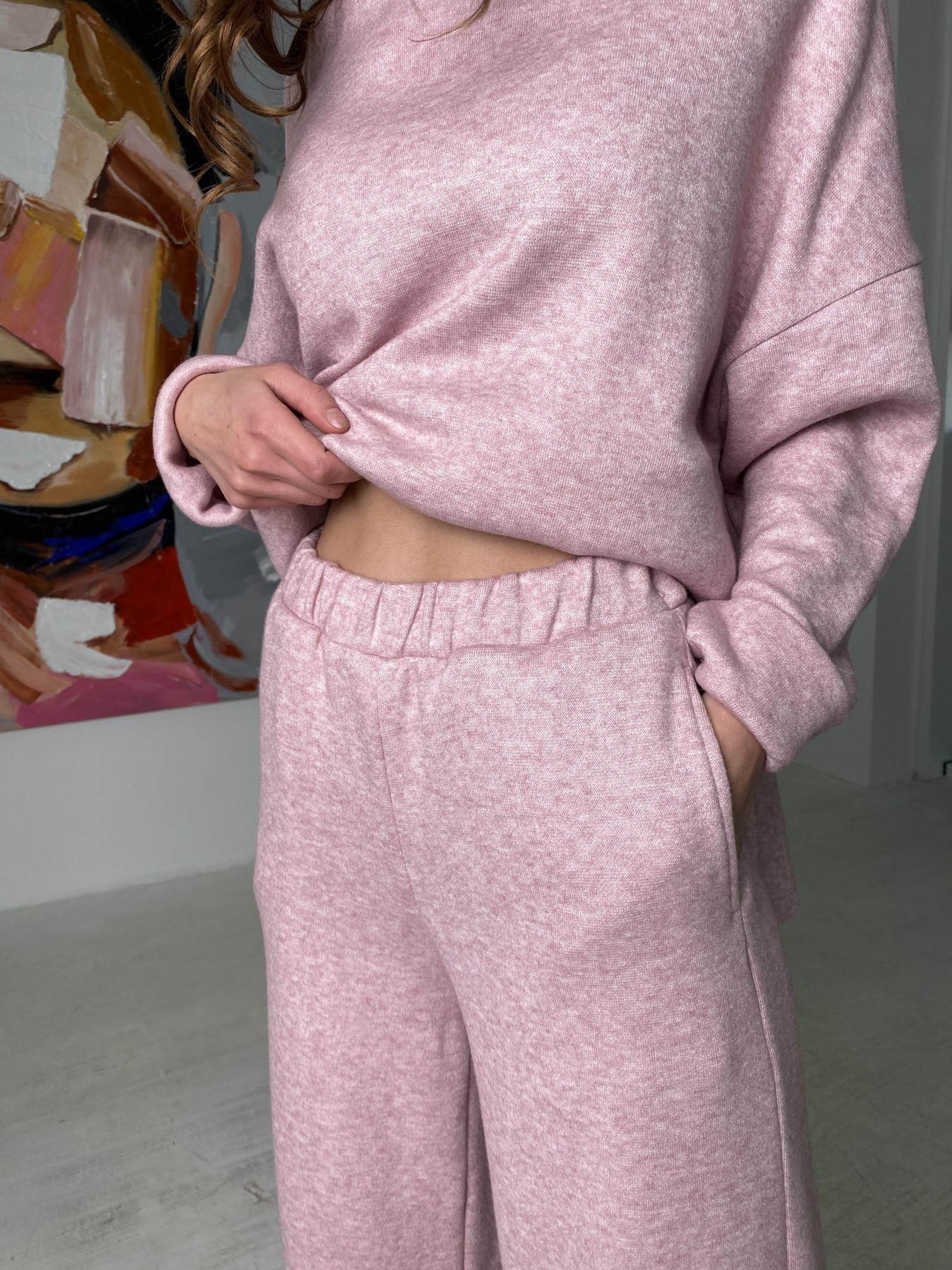 Лав Ю костюм из ангоры 10531 АРТ. 46872 Цвет: Розовый 2 меланж - фото 2, интернет магазин tm-modus.ru