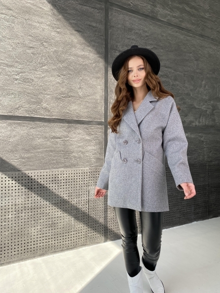 Бонд Диагональ пальто из пальтовой ткани  10757 Цвет: Серый меланж 4