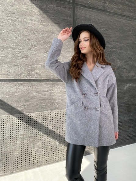 Бонд Диагональ пальто из пальтовой ткани  10757 Цвет: Серый меланж 4