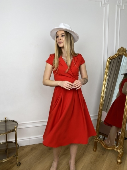 Артего платье из костюмной ткани 7441 Цвет: Красный