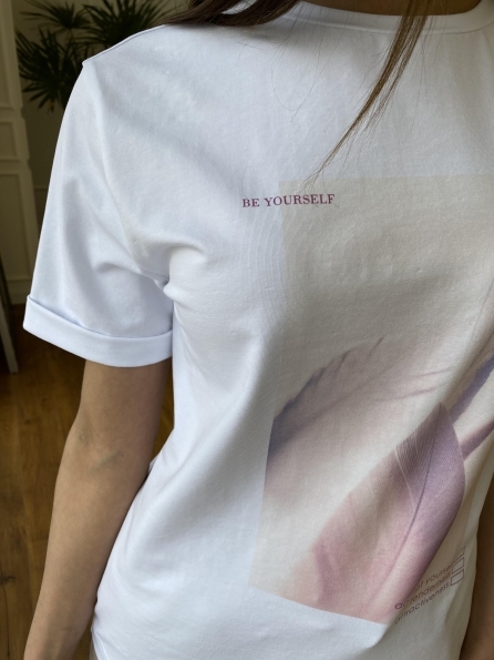 Перо футболка из вискозы однотонная хлопок 11230 Цвет: Белый