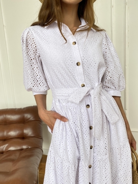 Коста Бланка платье с коротким рукавом из шитья 11359 Цвет: Белый/МелЦветПерфор
