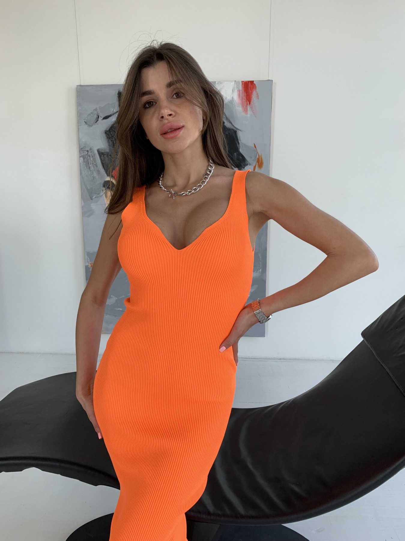 Платье 91798 АРТ. 48059 Цвет: Оранжевый - фото 2, интернет магазин tm-modus.ru