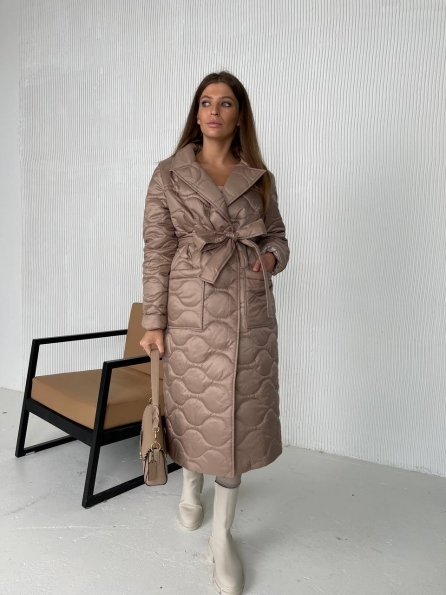 Купить "Селена" демисезонное стеганое пальто 12344 оптом и в розницу
