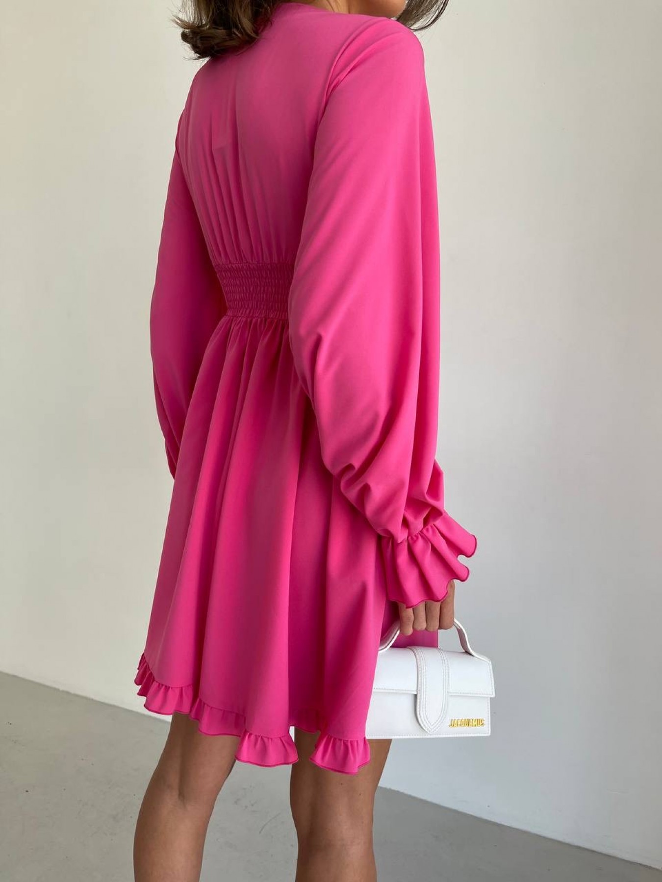 Бритни Миди д/р  СОФТ однотонный (вискоза)  платье 13674 Цвет: Малина - фото №3 Бритни Миди д/р  СОФТ однотонный (вискоза)  платье 13674 Цвет: Малина