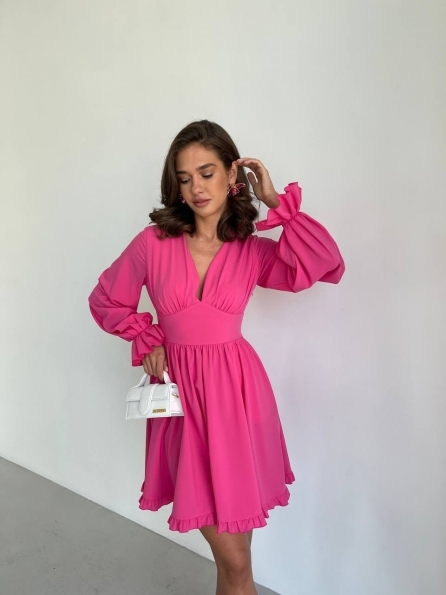 Бритни Миди д/р  СОФТ однотонный (вискоза)  платье 13674 Цвет: Малина - фото №6 Бритни Миди д/р  СОФТ однотонный (вискоза)  платье 13674 Цвет: Малина