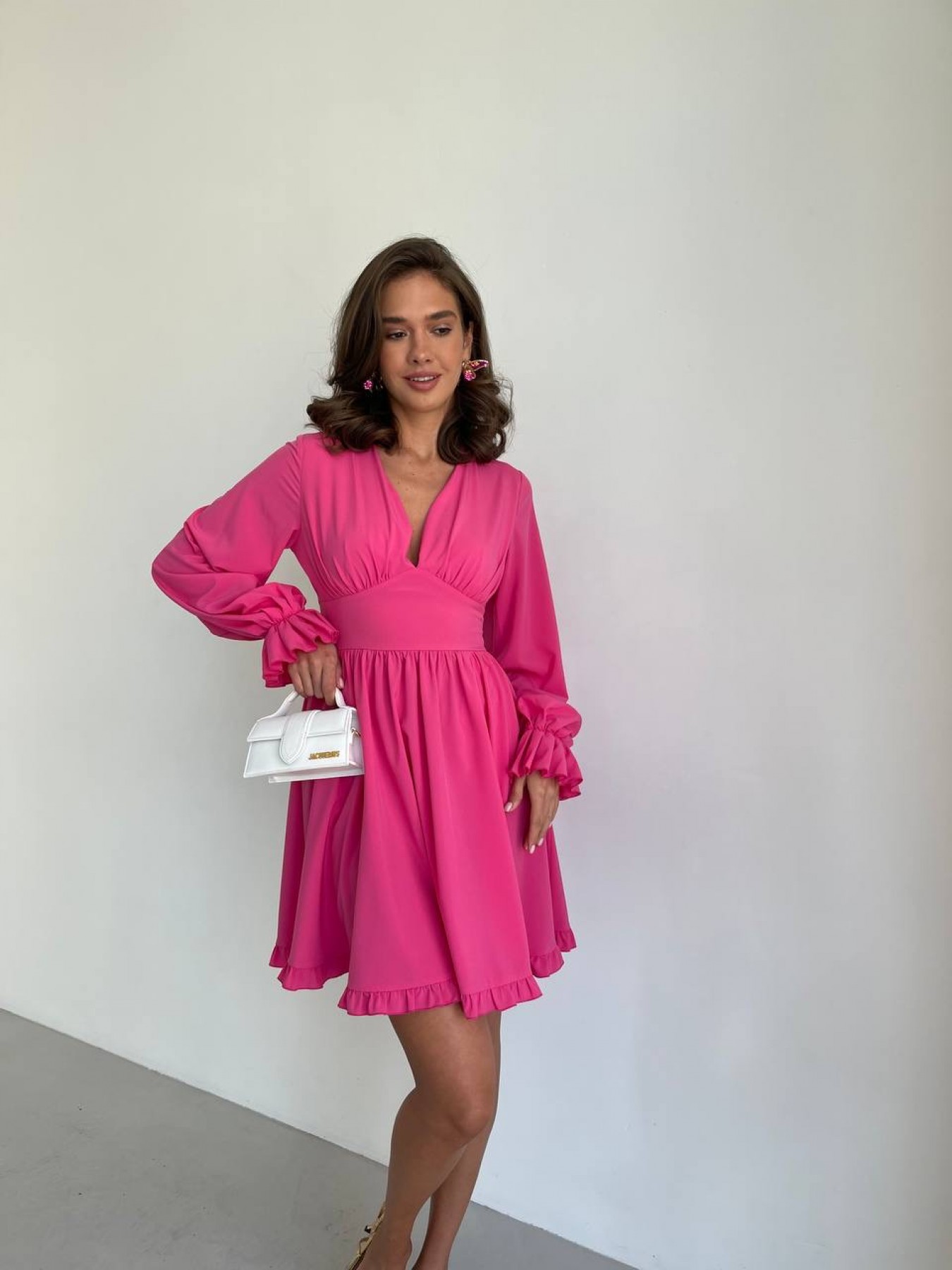 Бритни Миди д/р  СОФТ однотонный (вискоза)  платье 13674 Цвет: Малина - фото №7 Бритни Миди д/р  СОФТ однотонный (вискоза)  платье 13674 Цвет: Малина