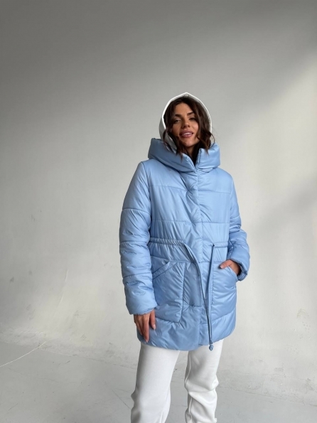 Піно Плащівка СІРЕ пуховик зима 14001 Цвет: Голубой - фото №1 Піно Плащівка СІРЕ пуховик зима 14001 Цвет: Голубой