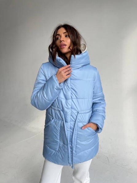 Піно Плащівка СІРЕ пуховик зима 14001 Цвет: Голубой - фото №5 Піно Плащівка СІРЕ пуховик зима 14001 Цвет: Голубой