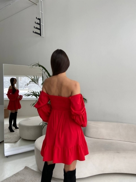 Принцесс мини софт однотонный софт платье 14109 Цвет: Красный