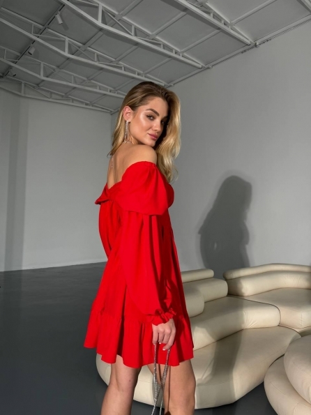 Принцесс мини софт однотонный софт платье 14109 Цвет: Красный