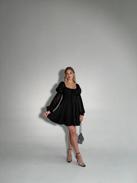 Принцесс мини софт однотонный платье 14225 Цвет: Черный