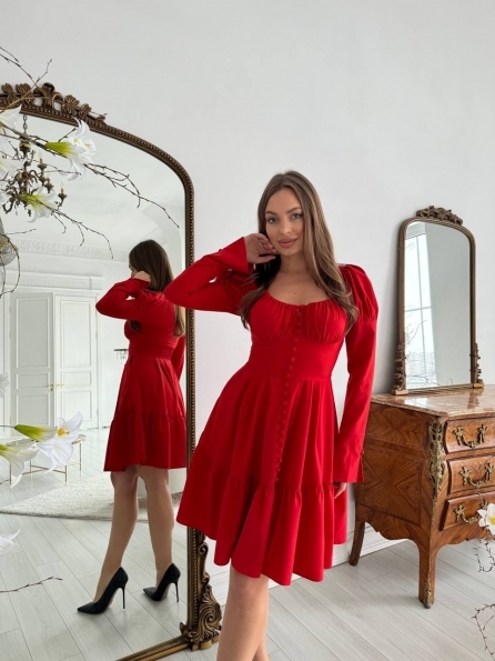 Лакоми Мини СОФТ однотонный (вискоза) платье 14270 Цвет: Красный