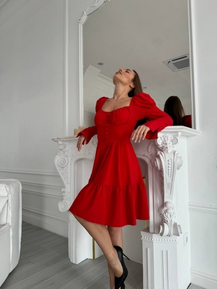 Лакоми Мини СОФТ однотонный (вискоза) платье 14270 Цвет: Красный