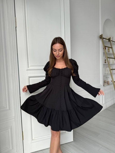 Лакоми Мини СОФТ однотонный (вискоза) платье 14270 Цвет: Черный