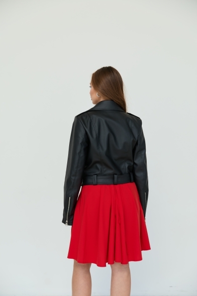 Тиндер  Экокожа с накаткой куртка косуха 14338 Цвет: Черный/Матовый