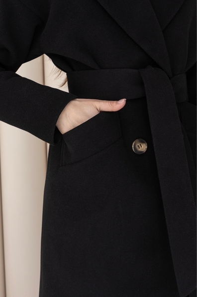 Сенсей макси эко кашемир пальто 14398 Цвет: Черный